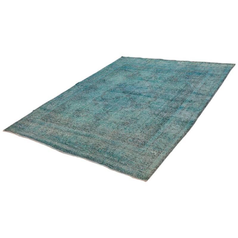 ECARPETGALLERY Hand-knotted Color Transition Turquoise Wool Rug - 10'0 x 12'6