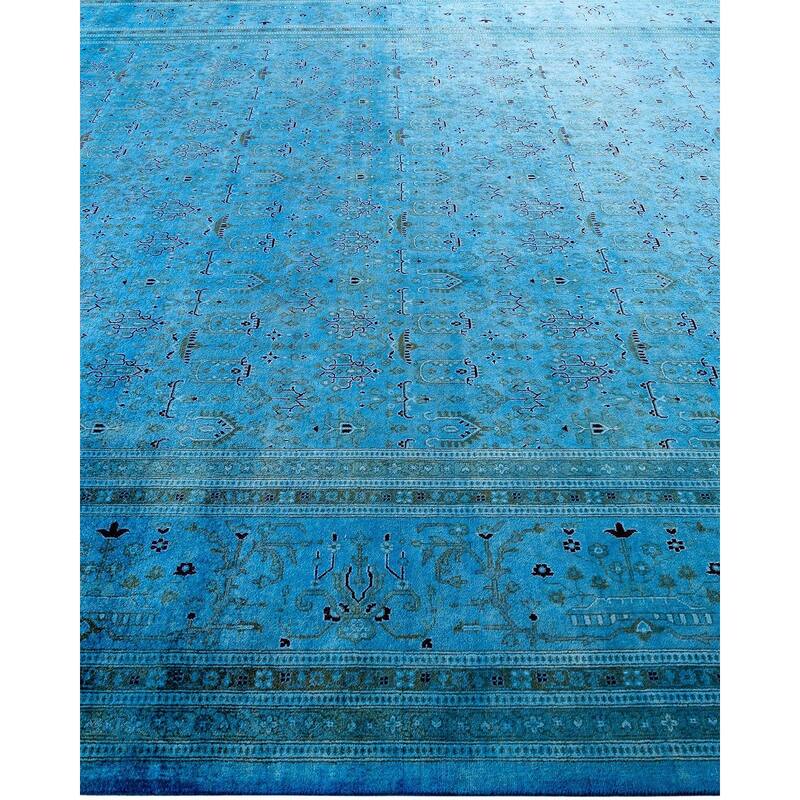 Fine Vibrance One-of-a-Kind Hand-Knotted Area Rug - Blue, 9' 0" x 11' 7" - 9' 0" x 11' 7"