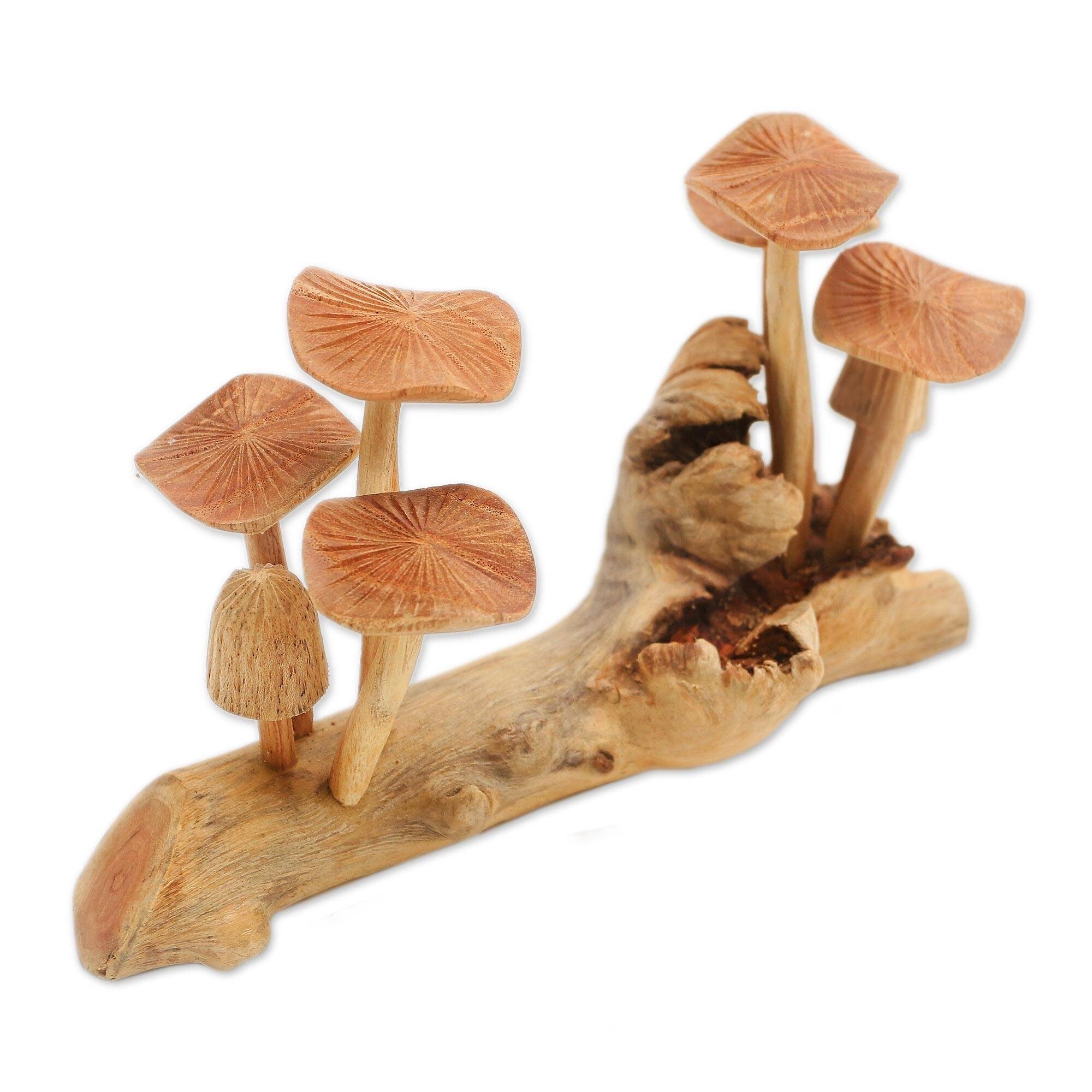 Wooden Mushrooms with parasite wood