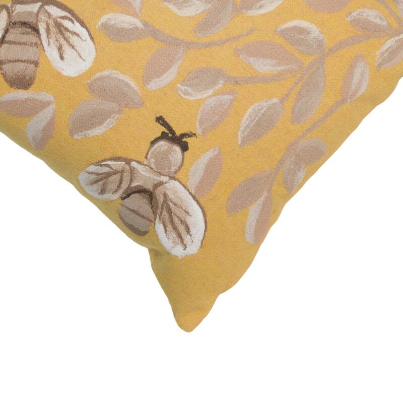 Liora Manne Visions III Bees Indoor/Outdoor Pillow Honey 20" Square