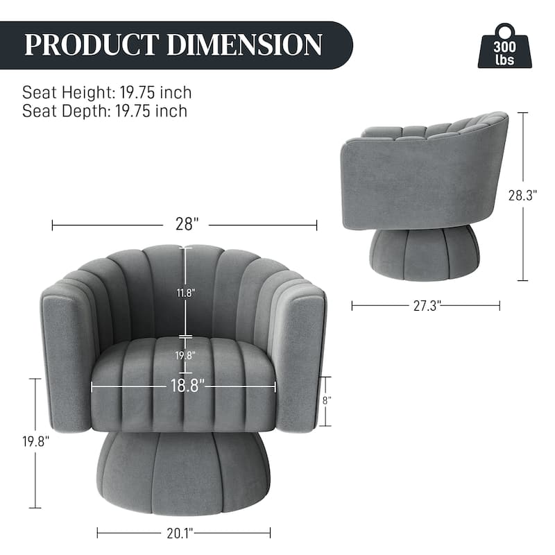 Ouyessir Oversized Modern Upholstered Barrel Chairs