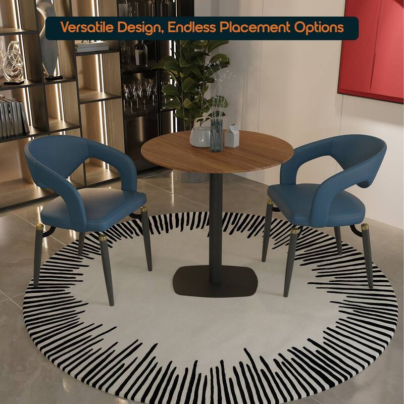 Vail Square Dining Table with 36 in. MDF Tabletop in Black Stainless Steel Square Base Accent Kitchen Table