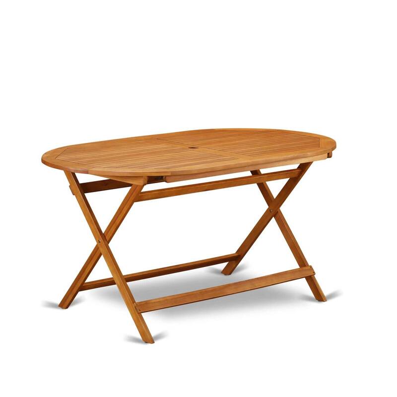 Acacia Patio Dining Table - Foldable Outdoor Table - Solid Wood - Natural Finish - Garden Furniture - 60