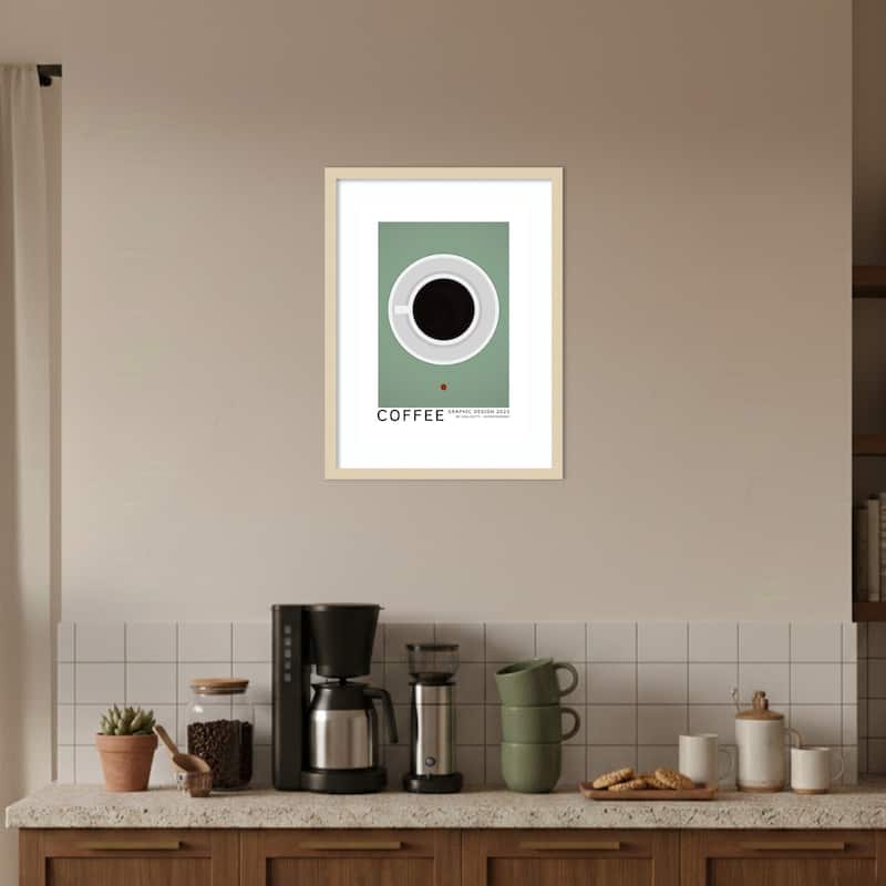 Coffee Crosssection by Lisa Ketty Wood Framed Wall Art Print