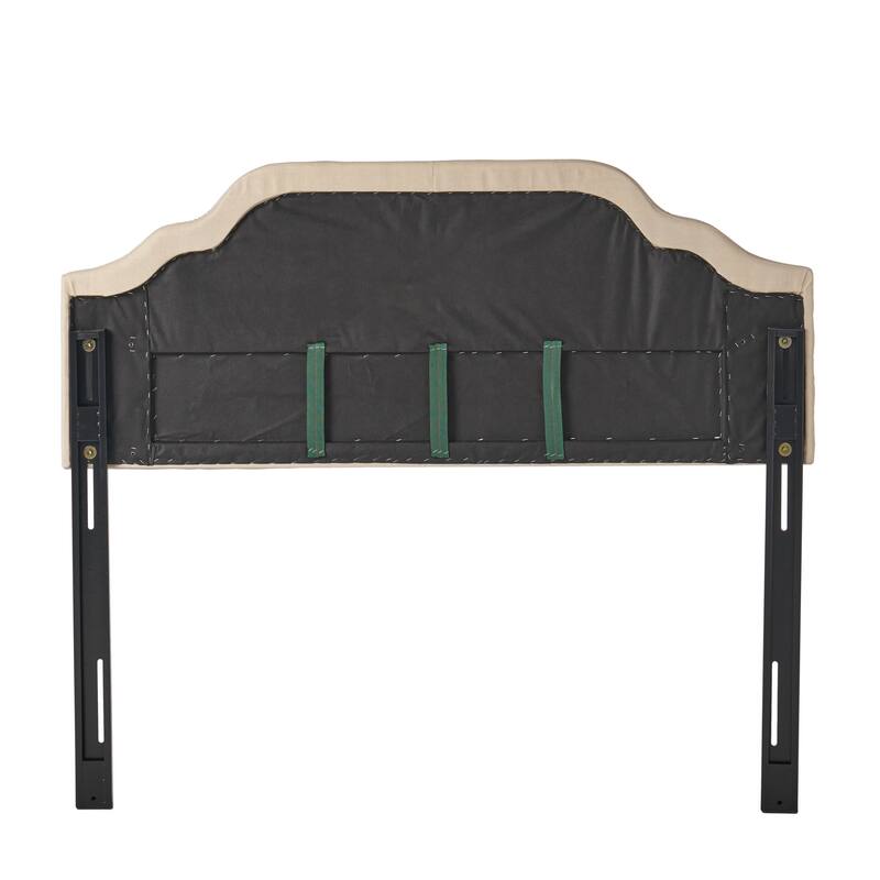 Tufted Upholstered Headboard Queen Size, Solid Wood Head Board with Durable Metal Legs