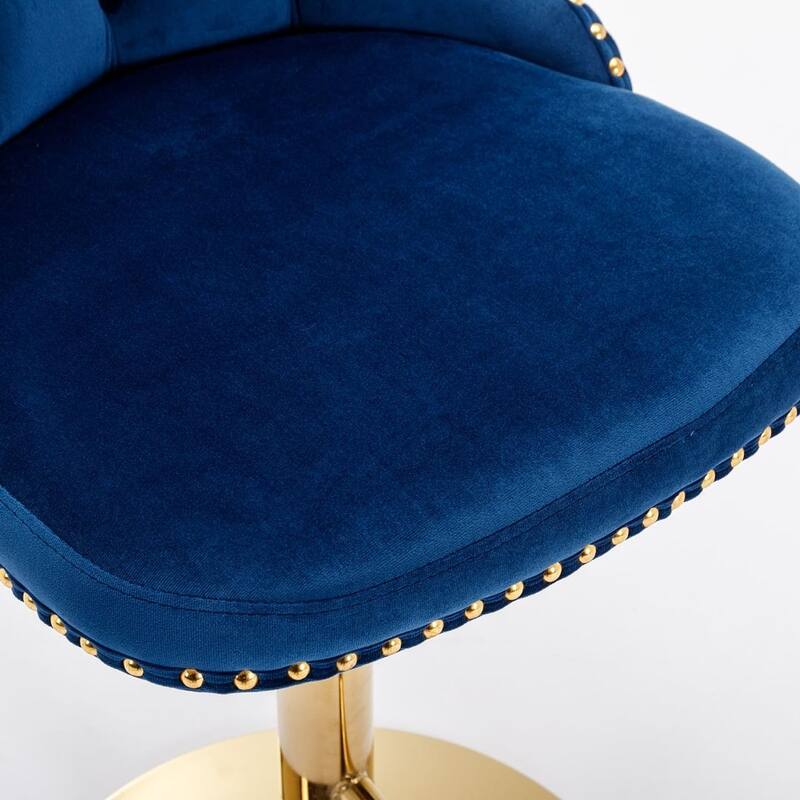 Bar stools with Backs Luxurious Velvet Swivel - Adjustable Height, Set of 2