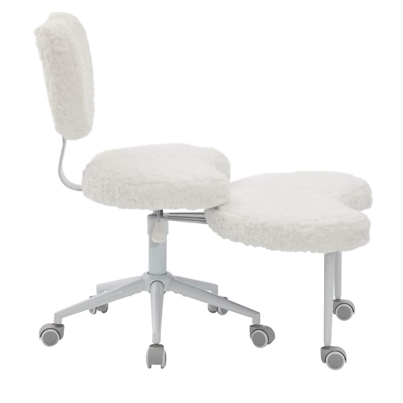 Anmytek Cross Legged Chair with Wheels,Criss Cross Desk Chair with Lumbar Support and Adjustable Stool