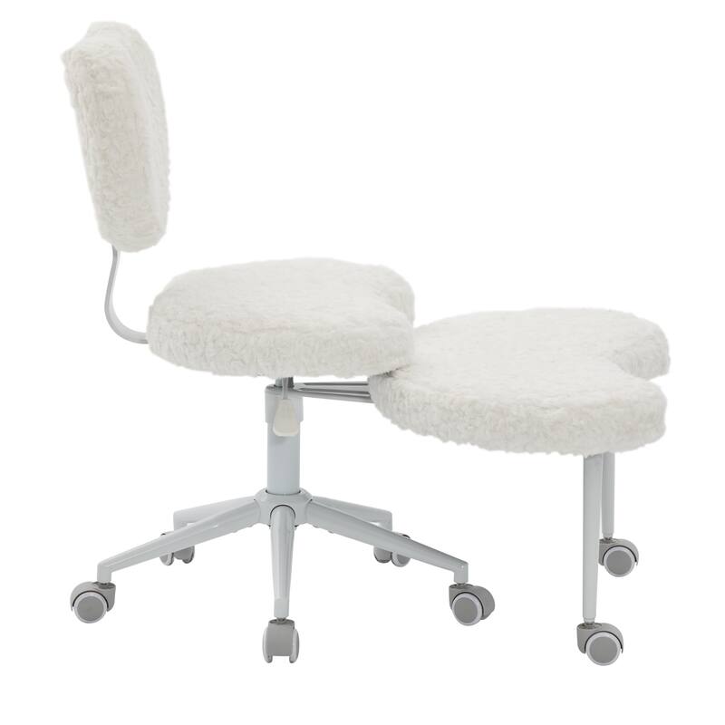 Artificial rabbit hair Meditation Chair Plus, Cross Legged Chair with Wheels, ADHD Chair, Criss Cross Desk Chair