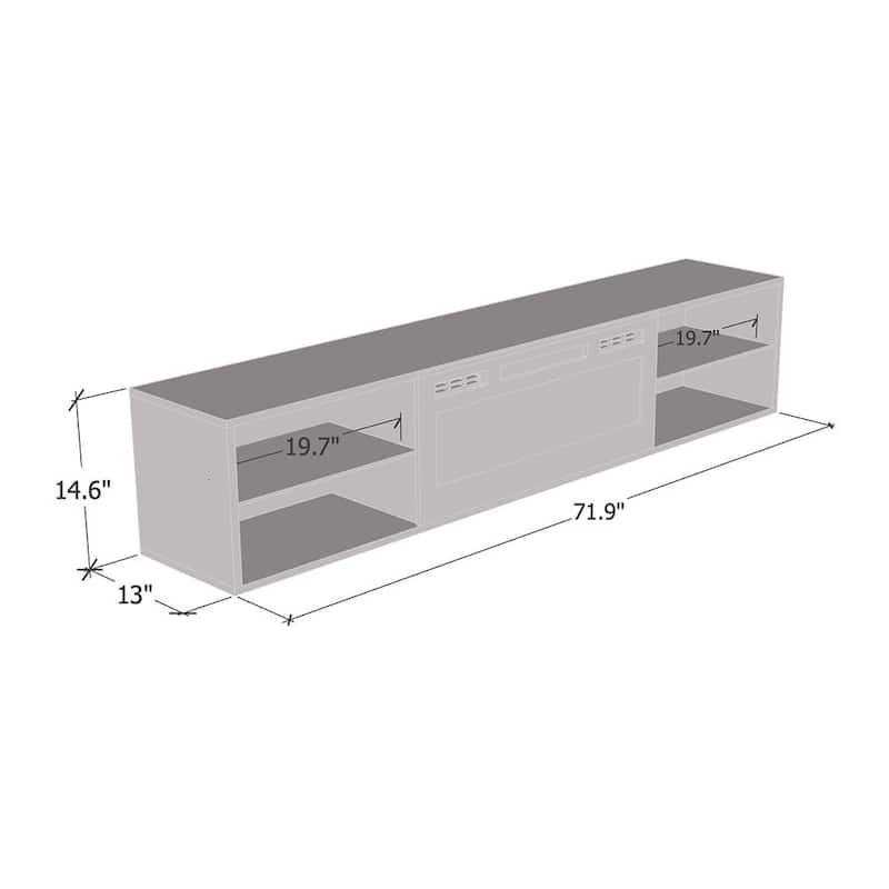 Lima WH-EF Wall Mounted Electric Fireplace 72" TV Stand