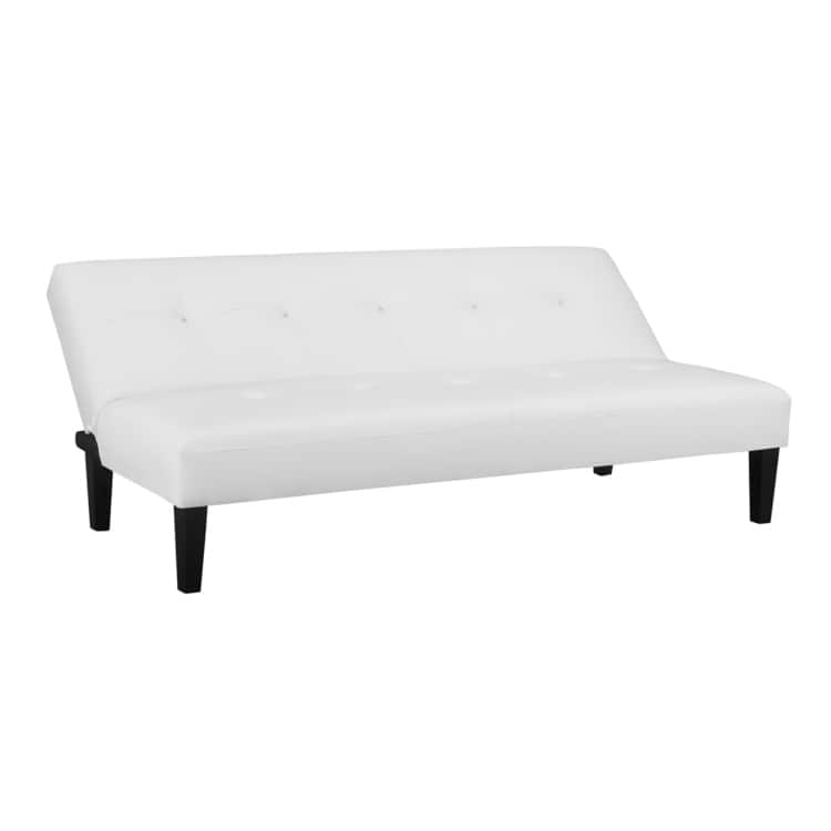 Modern Futon Sofa Bed, Convertible Couch with Wooden Legs, Recliner