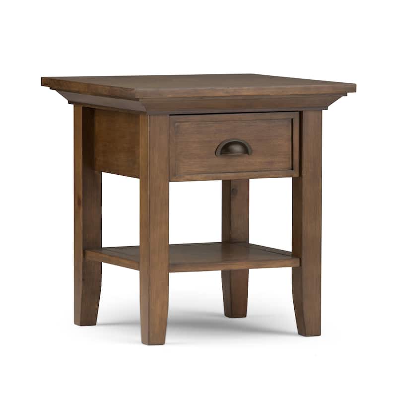 WYNDENHALL Mansfield SOLID WOOD 19 inch Wide Square Transitional End Side Table - 19.1 inches wide