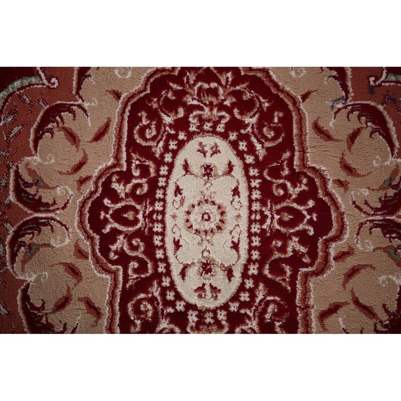 Victorian Style Red Kashan Turkish Rug Machine Made Bedroom Carpet - 9'8" x 13'1"