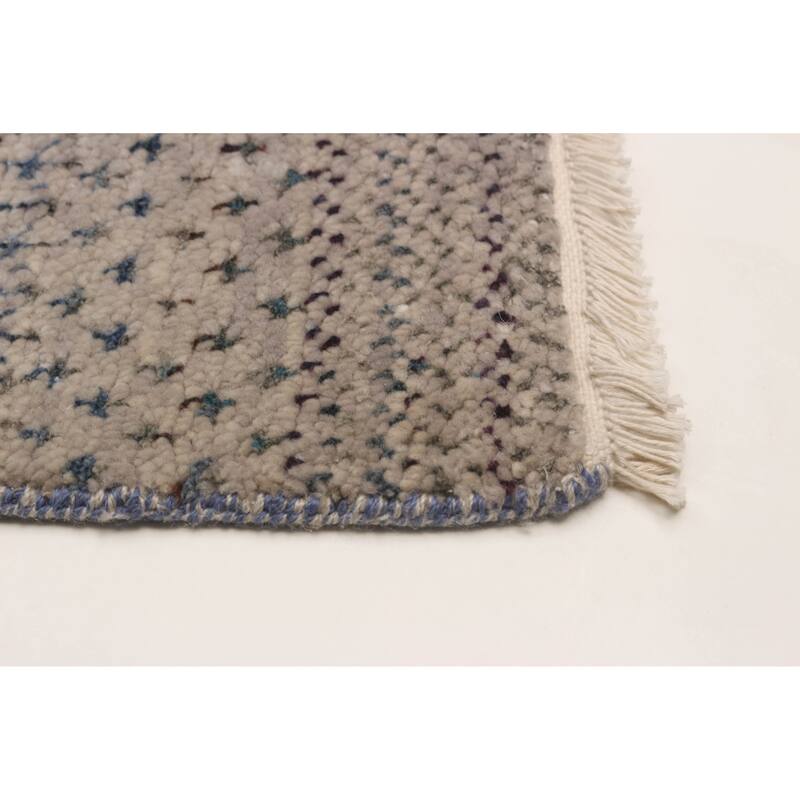 ECARPETGALLERY Hand-knotted Silk Shadow Grey Silk, Wool Rug - 9'9 x 14'2