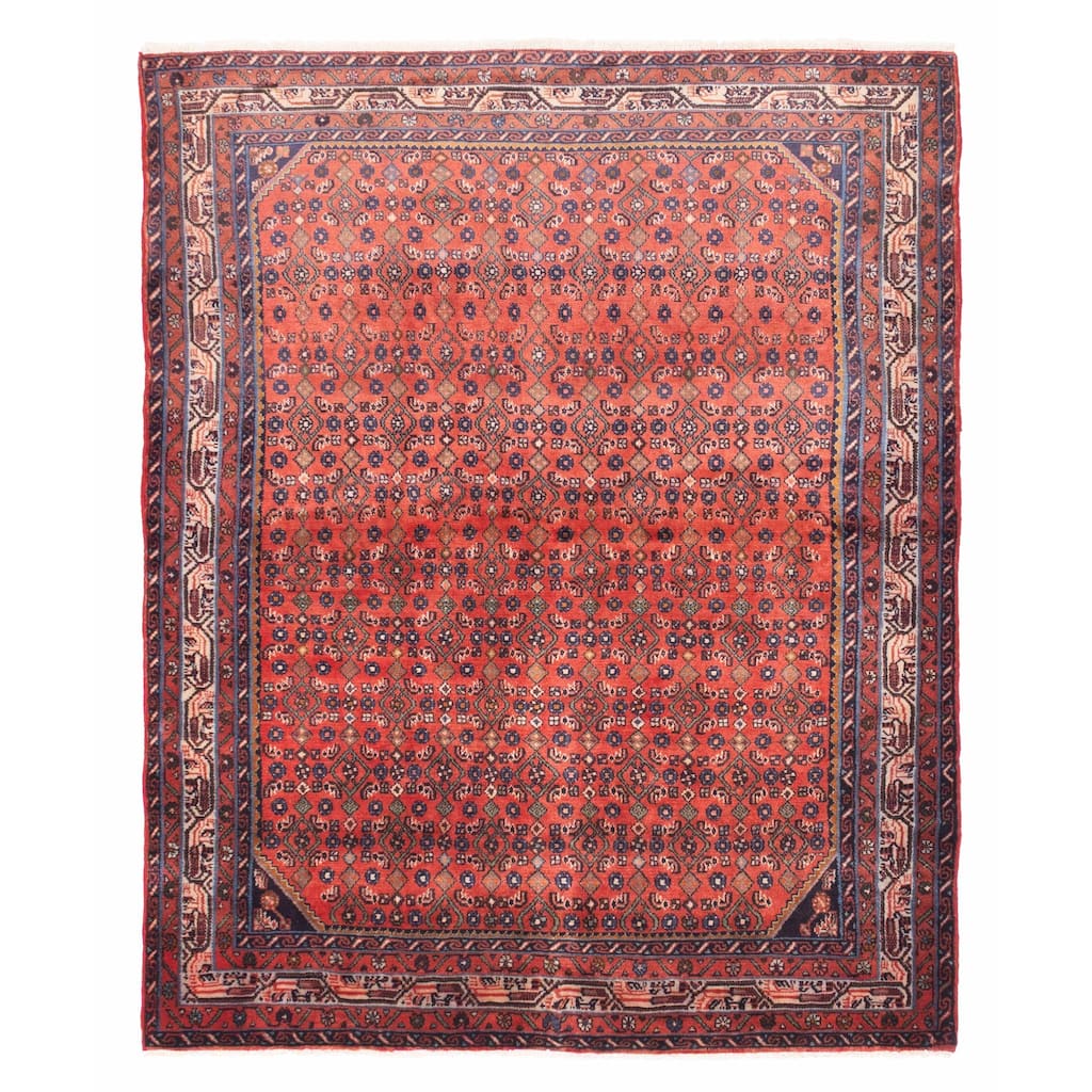 ECARPETGALLERY Hand-knotted Andelz Red Wool Rug - 4'11 x 6'0