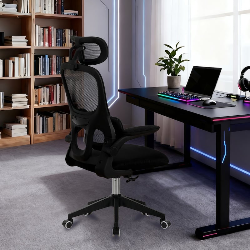 High Back Ergonomic Office Chair, Big and Tall Mesh Desk Chair, 3D Adjustable Headrest Office Chair