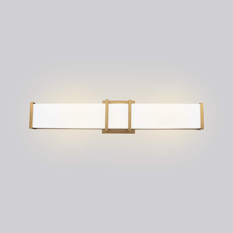 Eglo Tomero LED Vanity Light w/ Brushed Gold Finish and Acrylic Shade