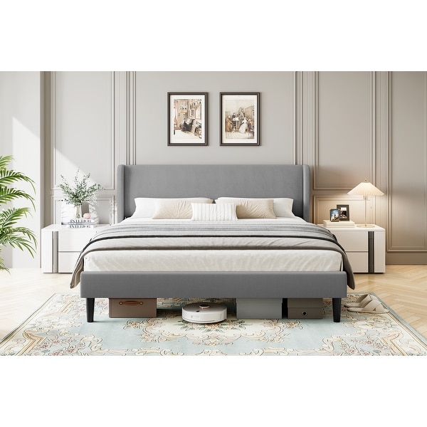 Queen bed frame with headboard platform sales