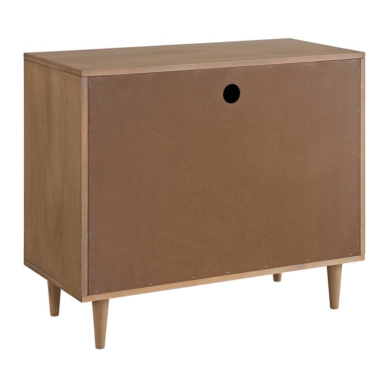 Trentini Natural and White Modern 2-Door Accent Chest