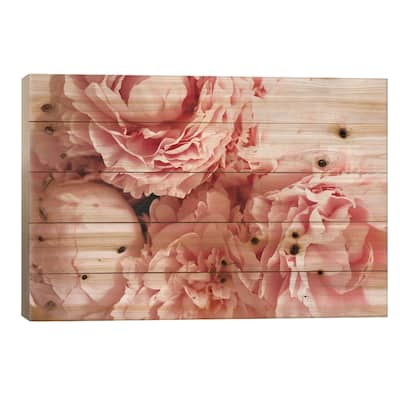 Blush Peonies Print On Wood by Chelsea Victoria - Multi-Color