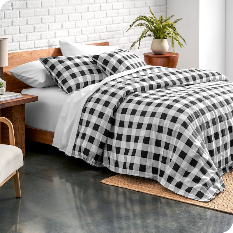 Bare Home Cotton Flannel Duvet Cover and Sham Set