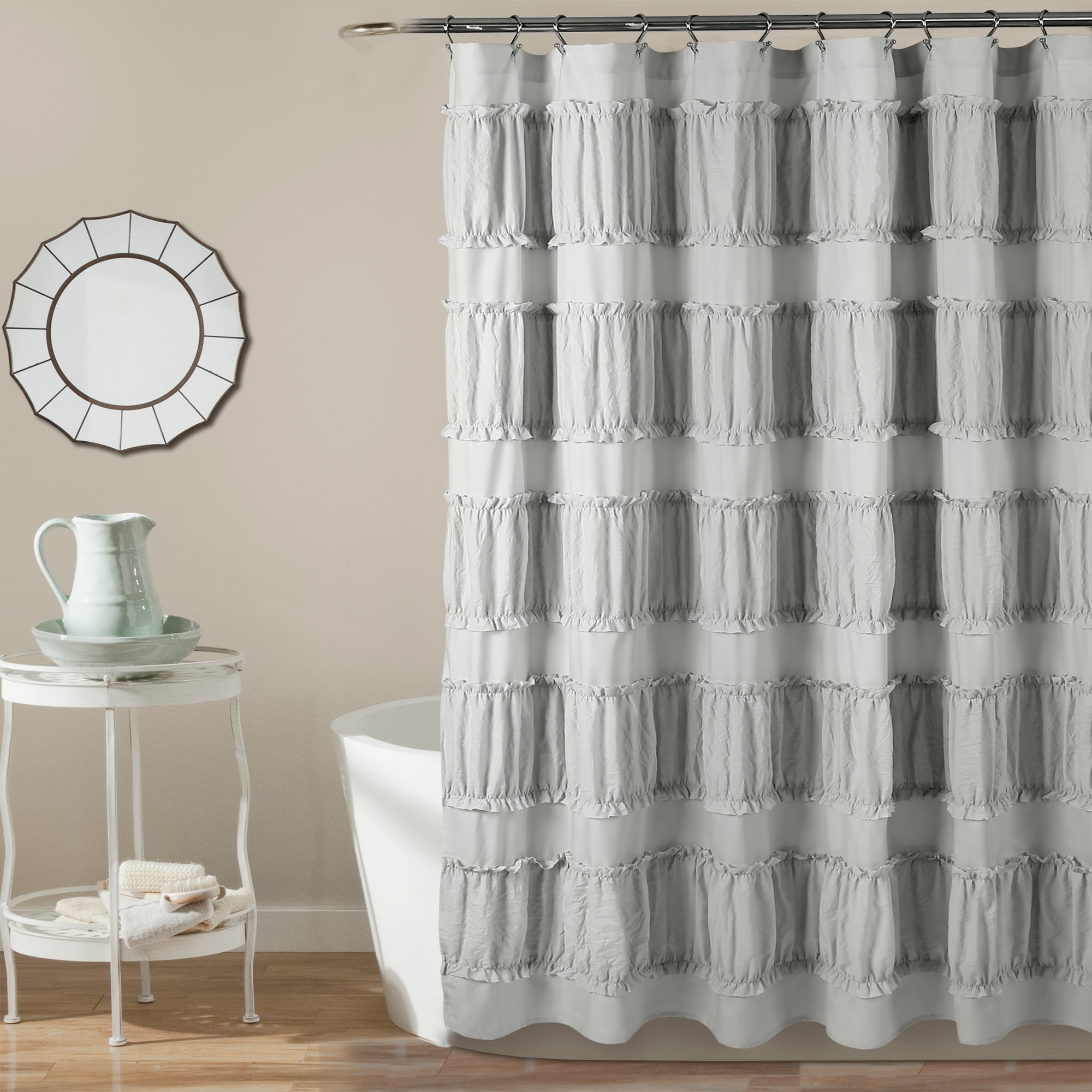 Lush Decor Nova Ruffle Shower Curtain