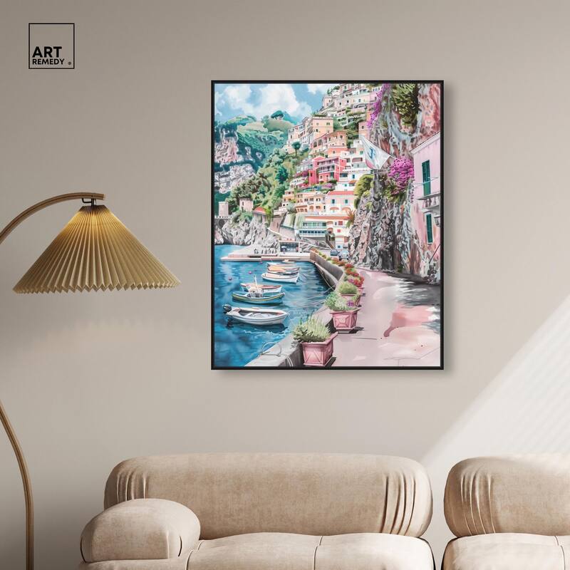 Lush Coastal Villa Entrance Canvas by Art Remedy