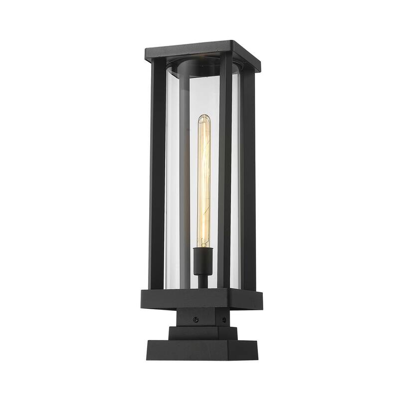 James Allan Warren 23" Tall Outdoor Pier Mount Post Light - Black