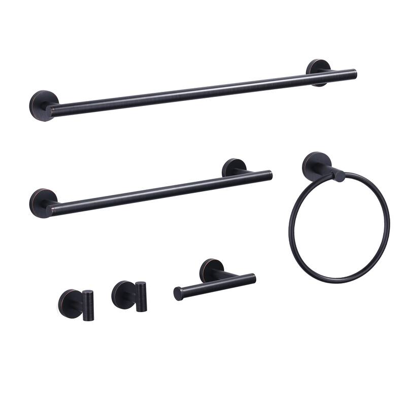 WOWOW 6-Piece Bath Hardware Set with Mounting Hardware - Oil Rubbed Bronze