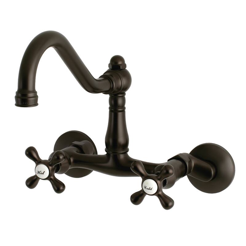 Vintage 6" Adjustable Center Wall Mount Kitchen Faucet - Oil Rubbed Bronze