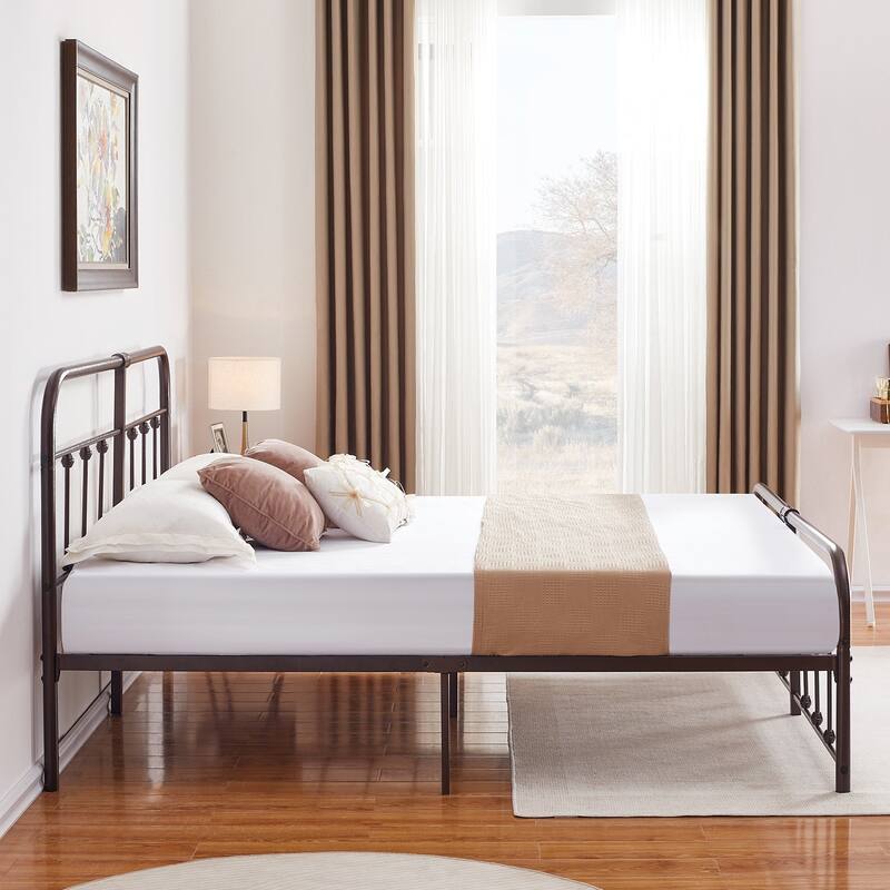 Javlergo Modern Platform Bed Frame Twin/Full/Queen/King Size Metal Bed with Headboard and Footboard