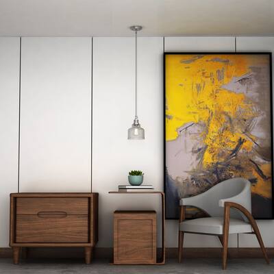 1 Light Pendant in Satin Nickel with Clear Glass - Satin Nickel - W:6.69*H:54.09