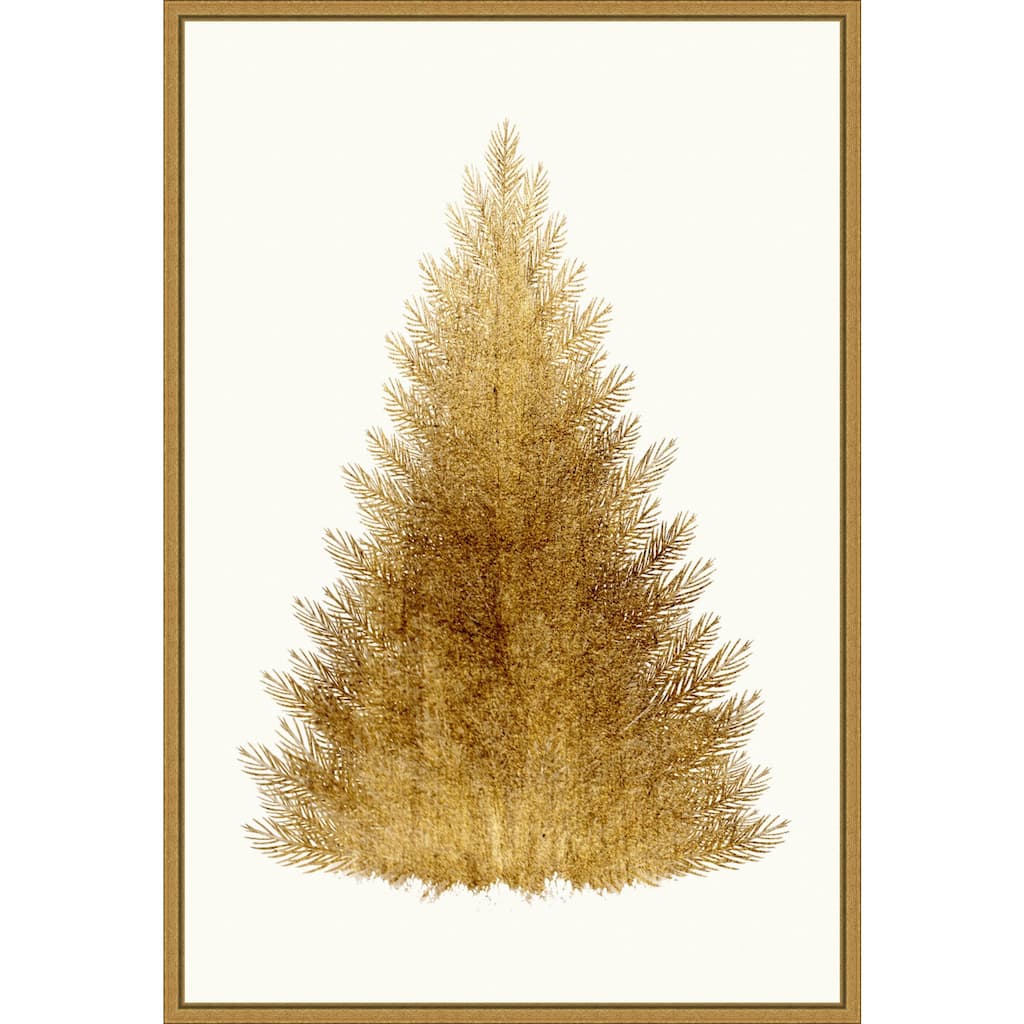 Tan Christmas Tree by Kubistika Framed Canvas Wall Art Print