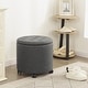 preview thumbnail 26 of 49, Adeco Faux Leather Round Storage Ottoman with Tufted