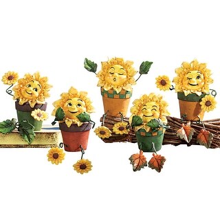 Collectible Sunflower Shelf Sitters - Set of 5 - 19.250 x 6.000 x 4.800