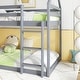 preview thumbnail 4 of 5, Grey Twin over Twin House-Shaped Bunk Bed with Ladder, Guardrails, and Low Height Design