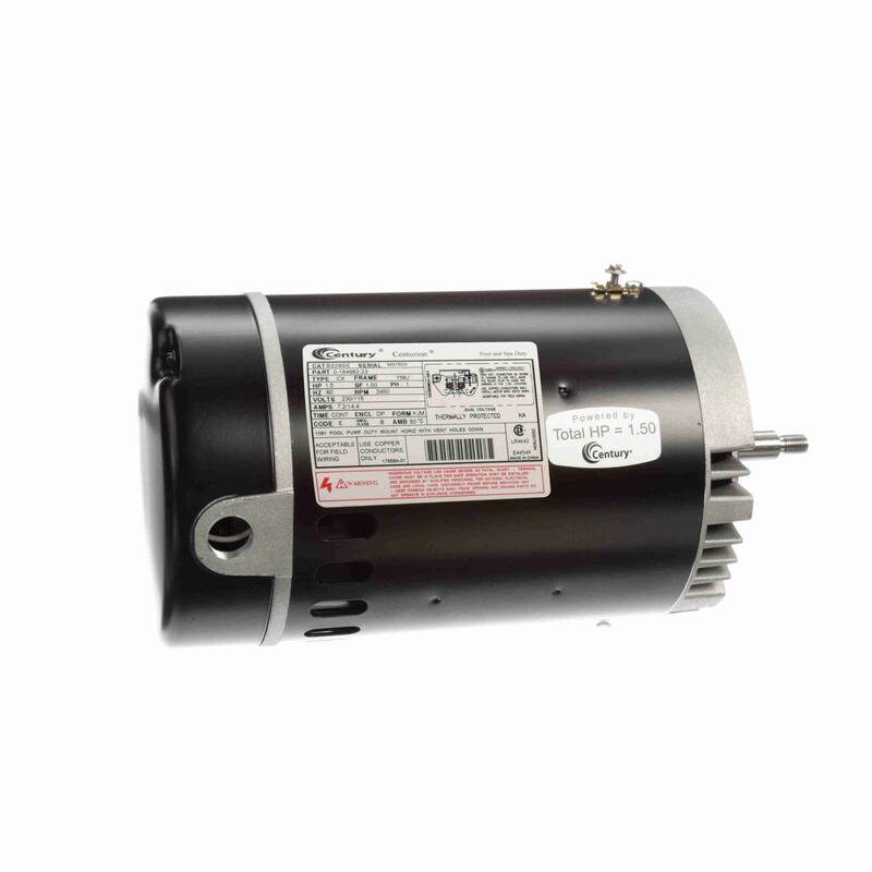 1.5 HP C Face Threaded Shaft Horizontal Pool Pump Motor, 1 SF