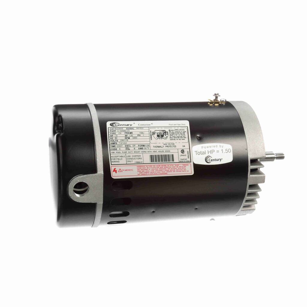 1.5 HP C Face Threaded Shaft Horizontal Pool Pump Motor, 1 SF