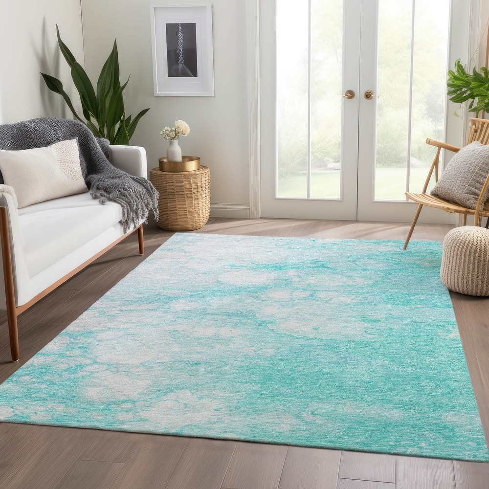Machine Washable Indoor/ Outdoor Chantille Abstract Modern Rug