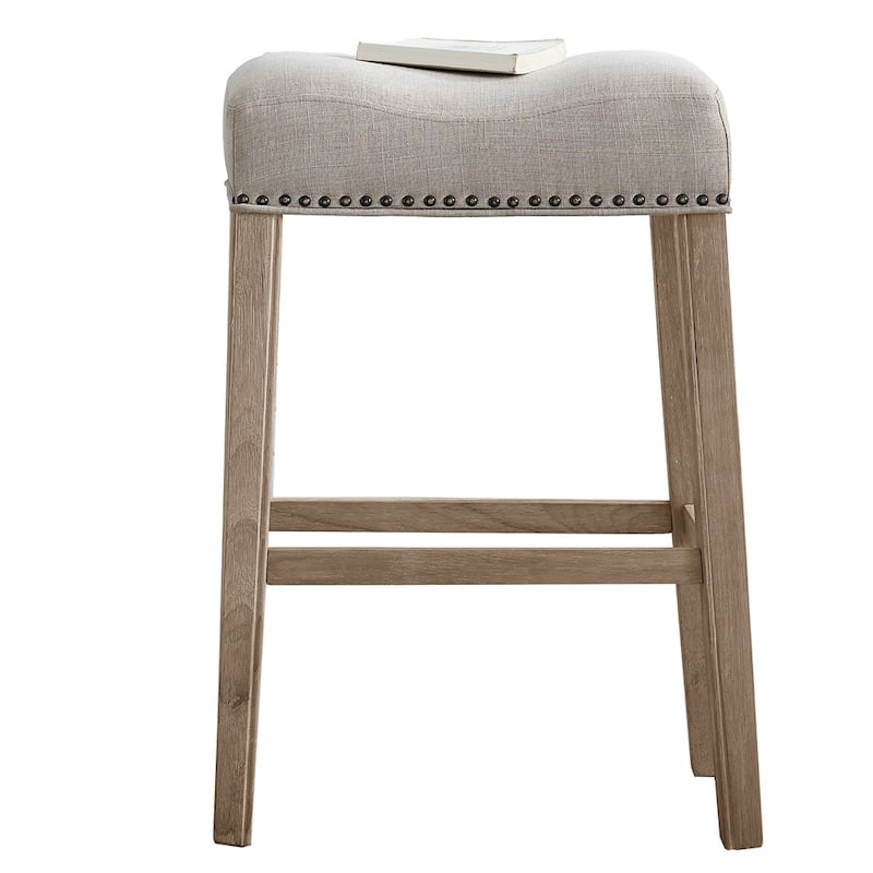 Upholstered Backless Saddle Seat Bar Stools 29" Height,Set of 2