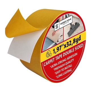 SCLEY Pack Of 3 Double-sided Adhesive Tape, Carpet Tapes, Width 50 Mm, Length 10 M, Universal Adhesive Tape Series *774, Yellow Mounting Tape, Laying Tape For Floor Heating Etc. A0313-741050