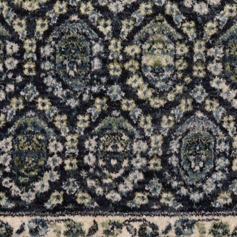 Esme Vintage Panel Medallion Blue/ Green Area Rug