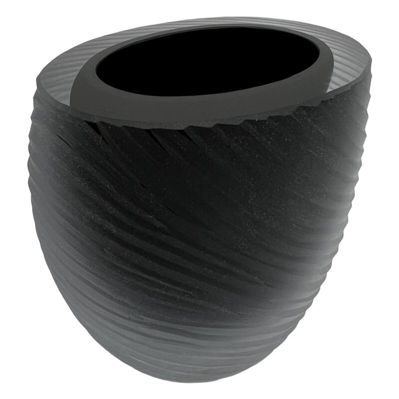 5" High Premium Contemporary Glass Vase for Flowers in Black