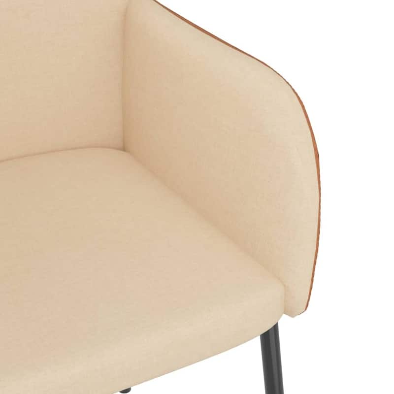 vidaXL Dining Chairs 2 Pcs Accent Upholstered Chair Fabric and Faux Leather - 21.3" x 23.2" x 29.9"