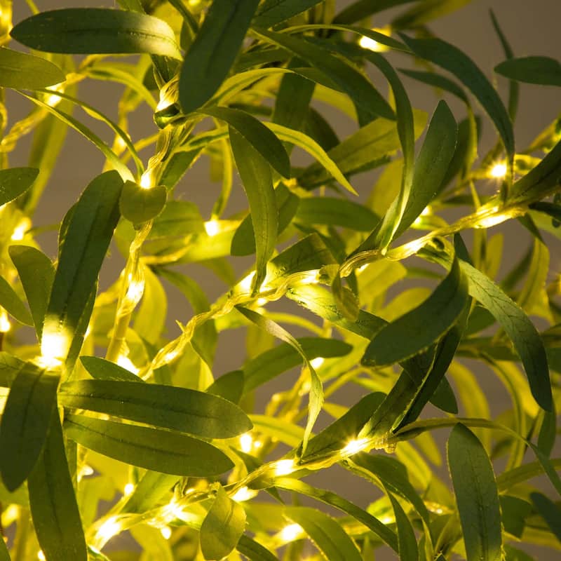 Pre-Lit Olive Artificial Tree on Metal Base - 6' - Warm White LED Lights