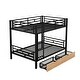 preview thumbnail 5 of 8, Full Size Metal Convertible Bunk Bed with 2 Drawers,Box Spring Not Required,Storage Drawers,Black
