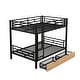 preview thumbnail 8 of 10, Metal Full Size Convertible Bunk Bed with 2 Drawers, Black