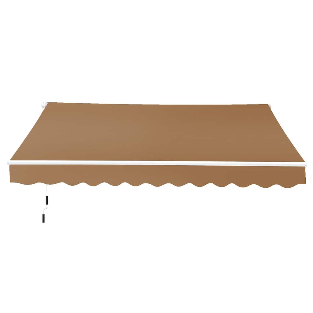 Outsunny 8' x 6.6' Outdoor Patio Manual Retractable Exterior Window Awning, Coffee Brown