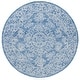 preview thumbnail 12 of 21, SAFAVIEH Handmade Ebony Fridgerdur Modern Wool Rug 3' Round - Ivory/Blue - Round