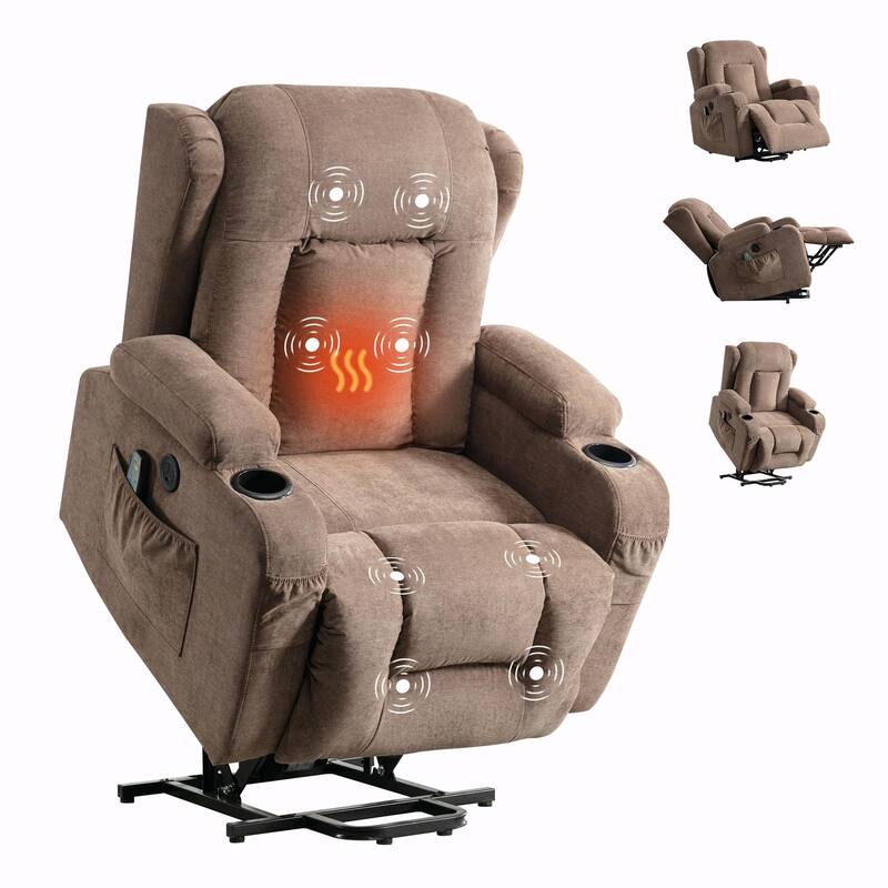 Power Lift Recliner Chair for Elderly with Heat, Massage, and USB Port