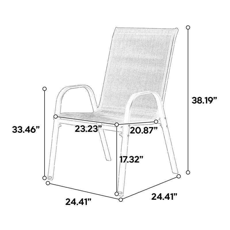 6 Piece Patio Chairs, Outdoor Camping Chairs with Breathable Textilene Fabric, Set of 6 Garden Chairsfor Garden Patio
